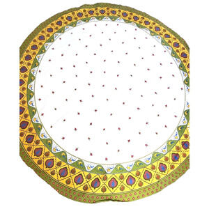 Daniel Cremieux French Country Tablecloth Hand Print 70" Round Provence Style